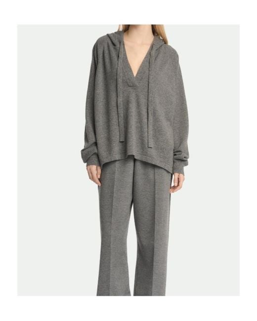 Malo Gray V-Neck Hoodie