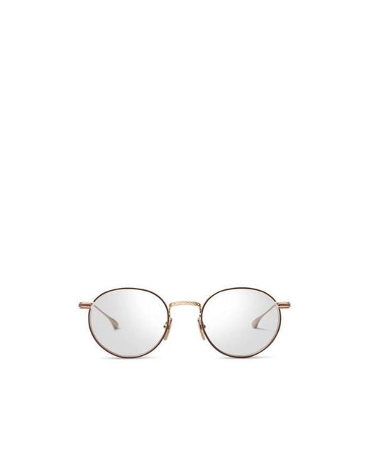 Dita Eyewear White Round Frame Glasses