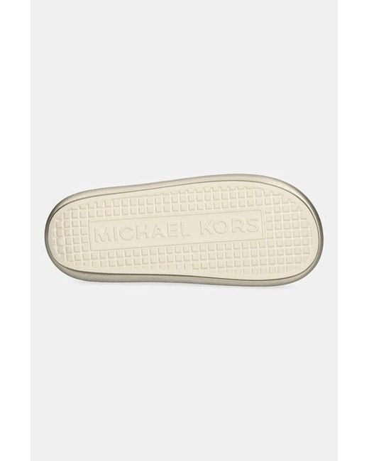 Michael Kors White Round Toe Flat Slippers