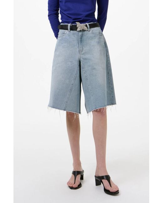 Our Legacy Blue Midi A-Line Denim Shorts