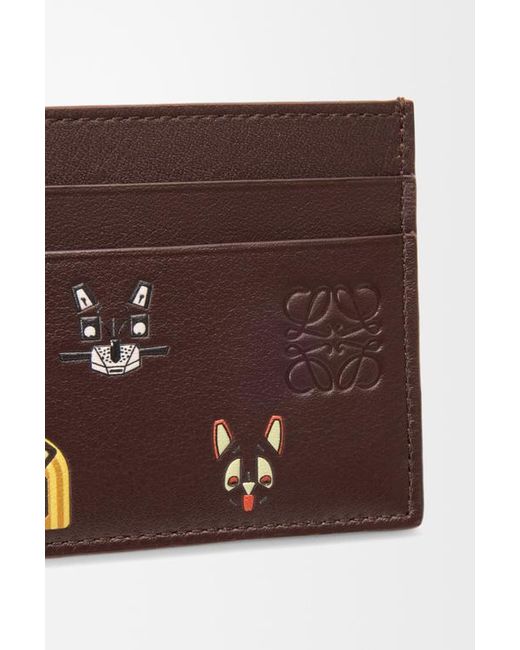 Loewe Brown X Louis Wain Cats Plain Cardholder for men