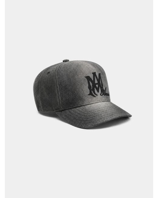 Amiri Black Monogram Logo Baseball Cap for men