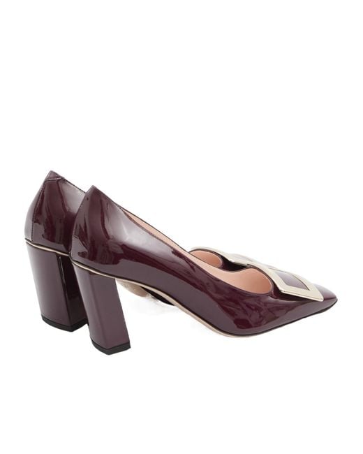 Roger Vivier Pink Logo Engraved Block Heeled Pumps