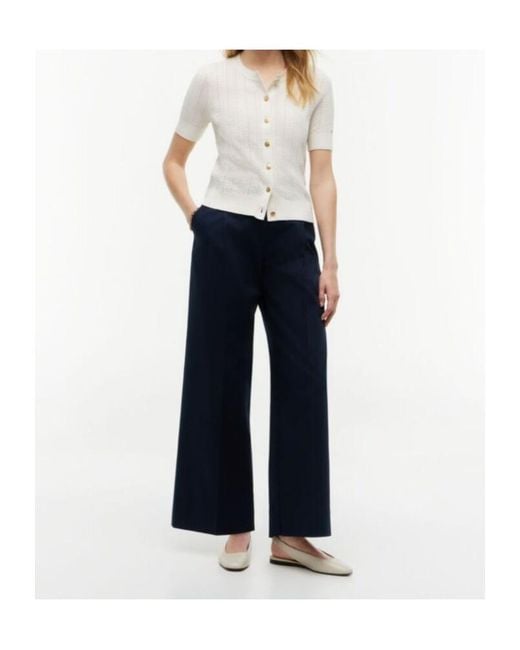 Tommy Hilfiger White Cable-Knit Short-Sleeve Cardigan