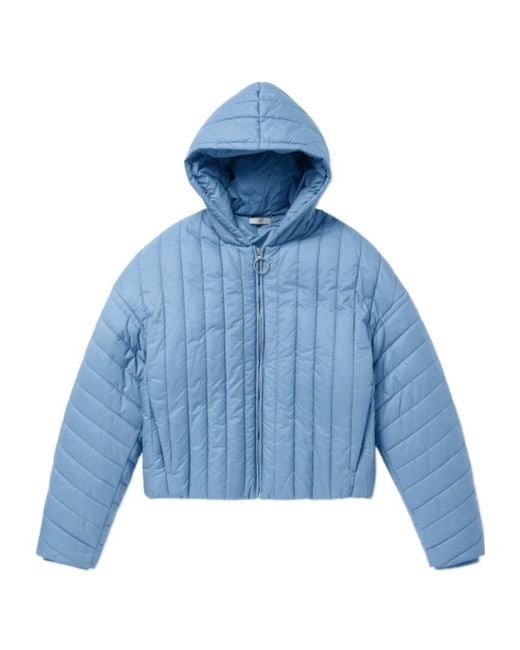 1989 STUDIO Blue Quilted Hooded Coat