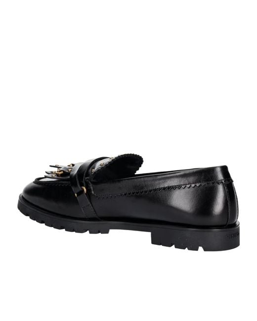 Pinko Black Round-Toe Loafers