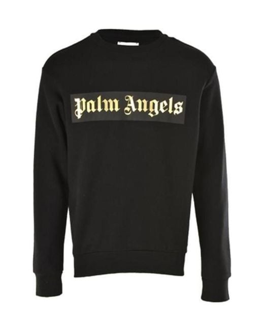 Palm Angels Black Logo Printed Sweater for men