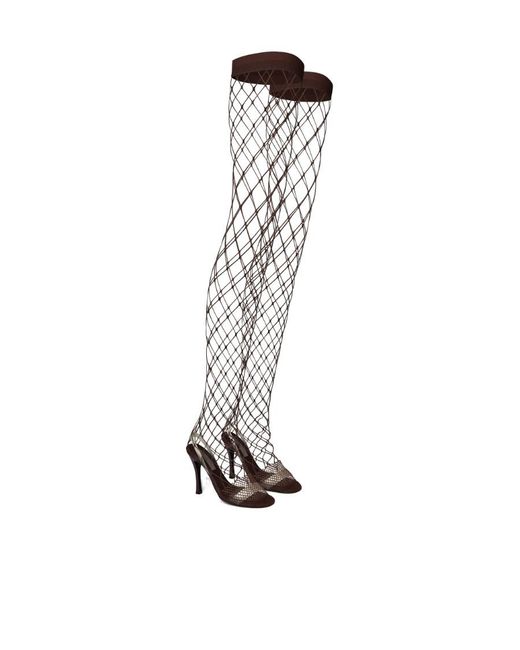 Stella McCartney White Slip-On Fishnet Heeled Sandals