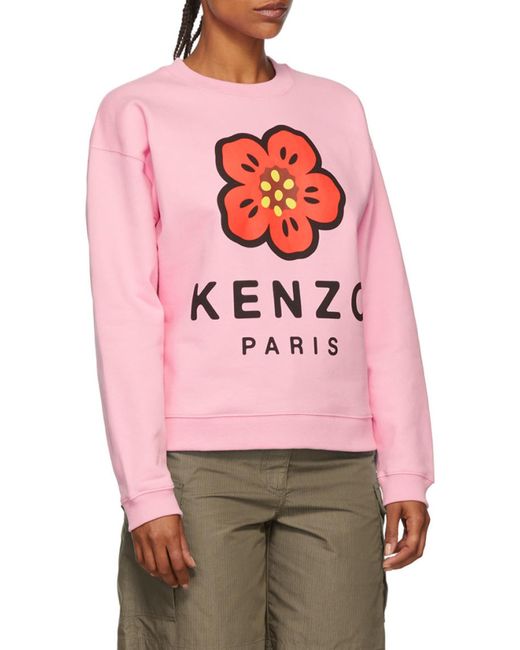KENZO Pink Graphic Printed Long-Sleeved Sweatshirt
