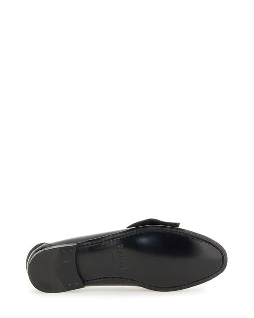 Hereu Black Bow Detail Slip-On Loafers