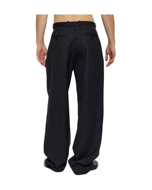Jil Sander Blue Pinstripe-Pattern Trousers for men