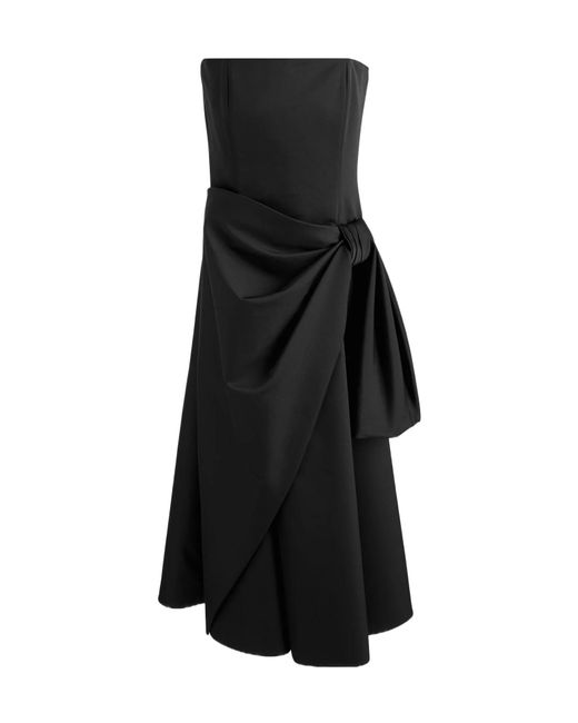Dior Black Mid-Length Draped Bustier Dress
