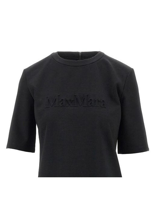 Max Mara Black Zip Detailed Crewneck T-Shirt