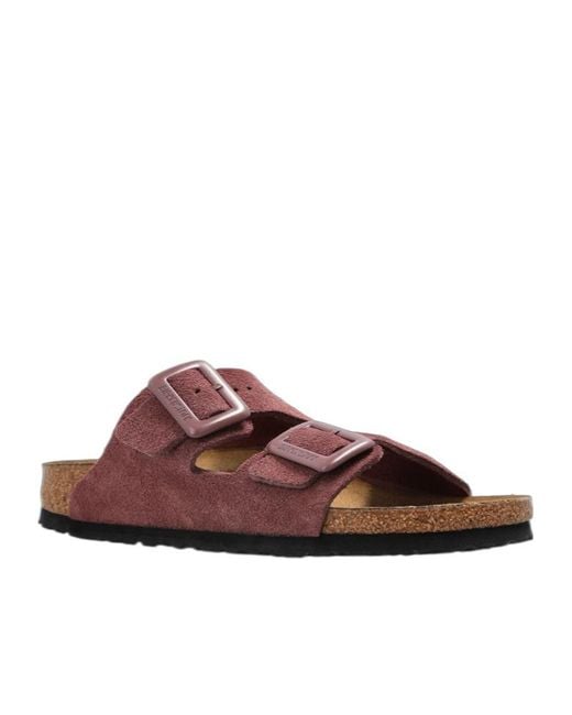 Birkenstock Brown Flat Slide Sandals