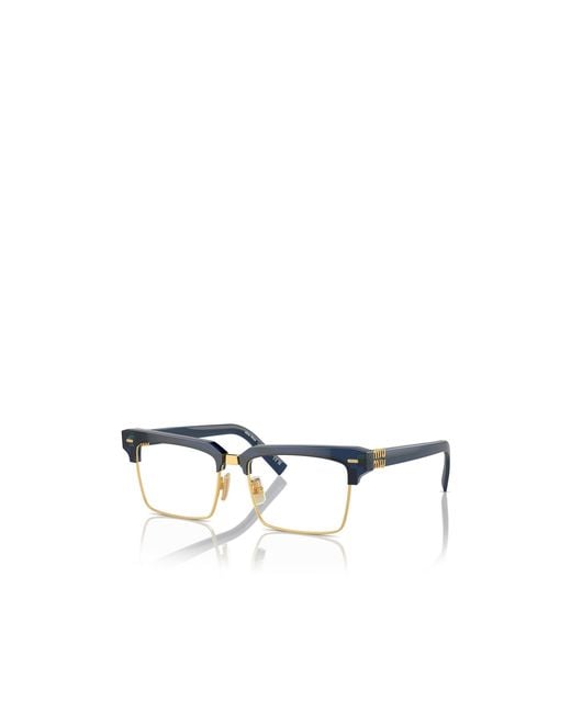 Miu Miu Metallic Rectangle-Frame Glasses
