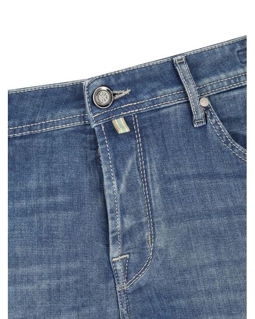 Jacob Cohen Blue Logo Patch Slim-Fit Jeans for men