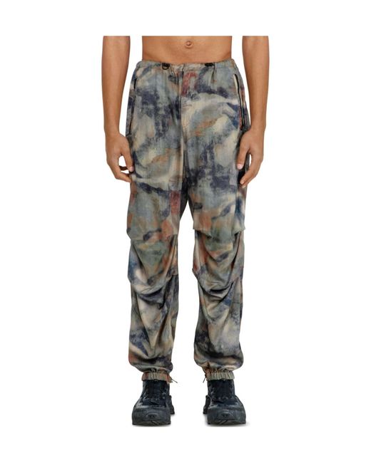 DIESEL Gray Stitched Trousers for men