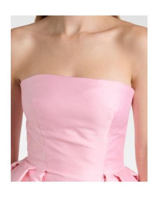 Monique Lhuillier Pink Strapless Bustier Gown