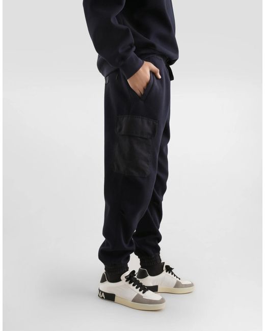 Dolce & Gabbana Blue Cotton-Blend Sweatpants for men