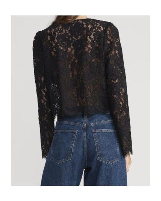 FRAME Black Lace Buttoned Shirt