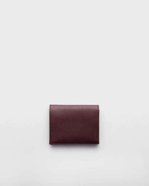 Prada Purple Logo Plaque Bi-Fold Wallet