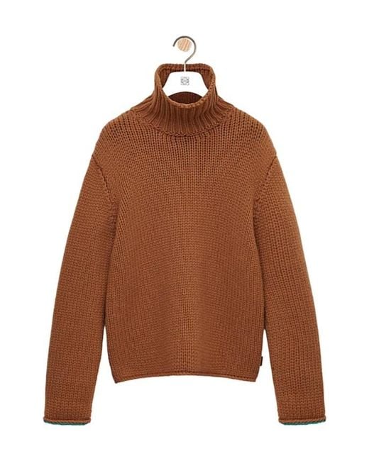 Loewe Brown Turtleneck Knitted Jumper for men