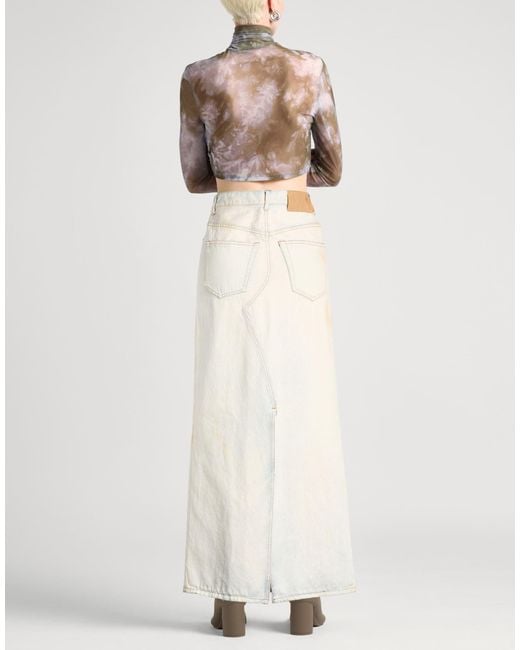 MM6 by Maison Margiela White Tie-Dyed Flared Skirt