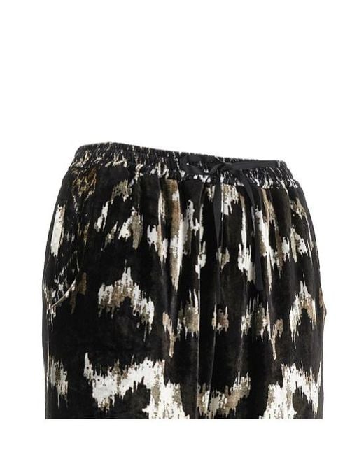 Pierre Louis Mascia Black Patterned Casual Pants