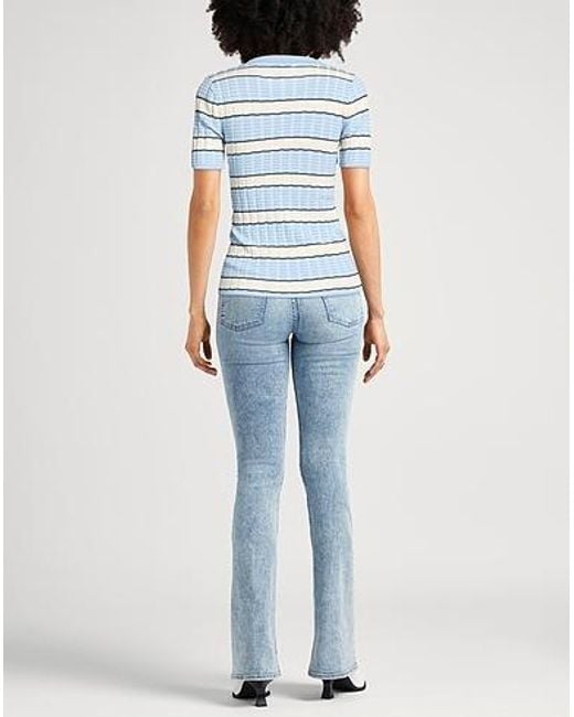 Rag & Bone Blue Short-Sleeved Knitted Sweater