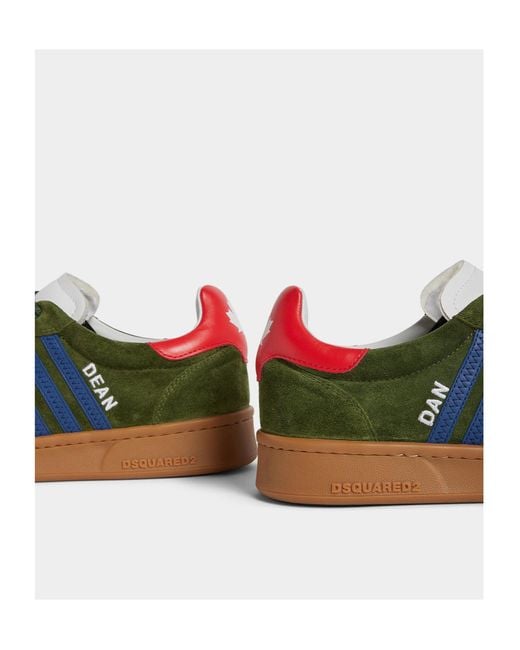 DSquared² Green Boxer Low-Top Sneakers for men