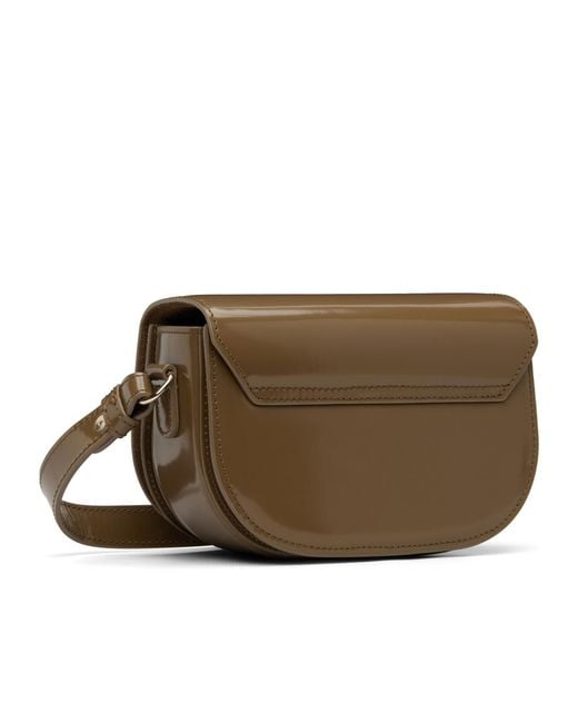 A.P.C. Brown Demi-Lune Patent Leather Crossbody Bag