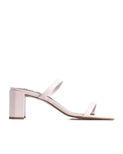 By Far White Square-Toe Double-Strap Sandals