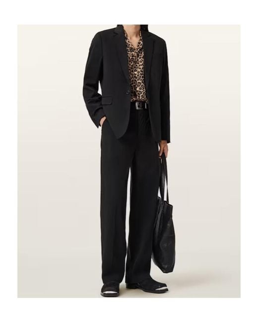 AllSaints Black Rebel Raw Edge Blazer for men