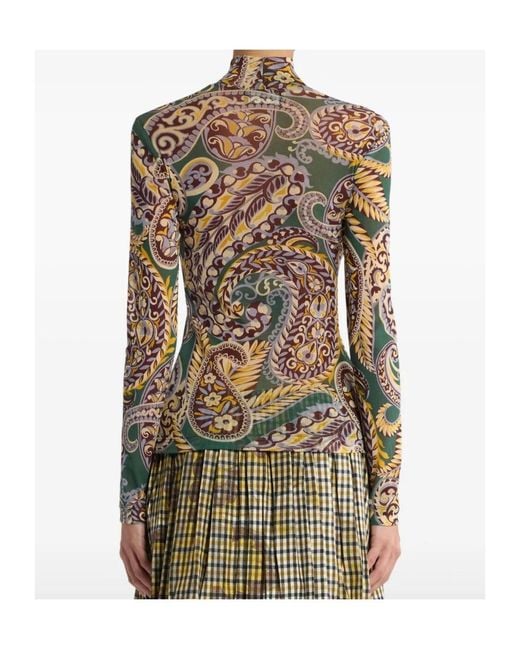 Etro Multicolor Paisley Turtleneck Top