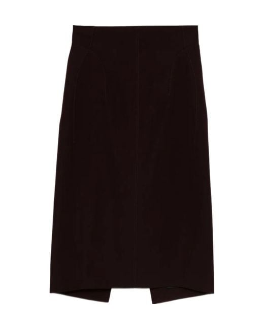 Mugler Black Buckle-Detailed Pencil Skirt