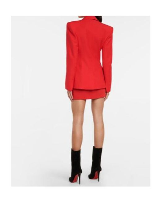 David Koma Red Embellished Virgin Wool Blazer