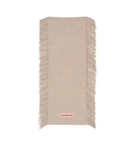 Acne Natural Wool Fringed-Edge Scarf for men
