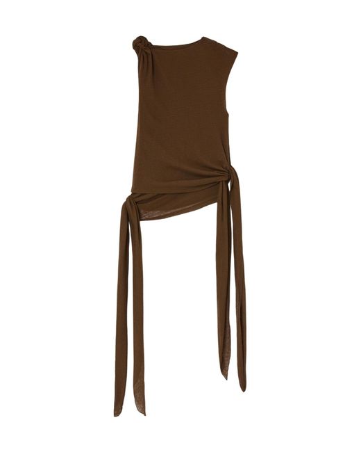 Ganni Brown Marl Mesh Top