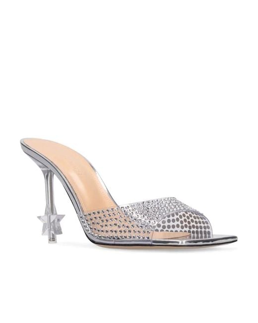 Mach & Mach White Logo High-Heeled Sandals