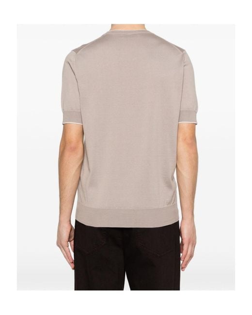 Brunello Cucinelli White Short Sleeve Crewneck T-Shirt for men