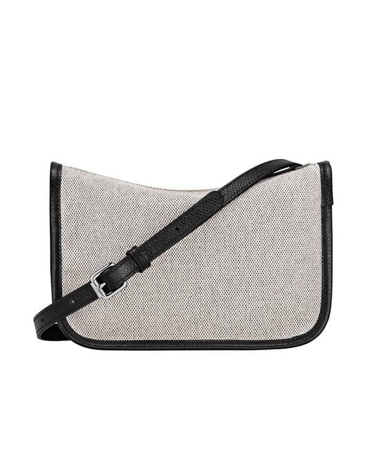 Longchamp Gray Essential Toile East/West Crossbody Bag
