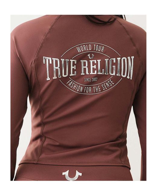 True Religion Red Logo Two-Way Zip Performance Jacket