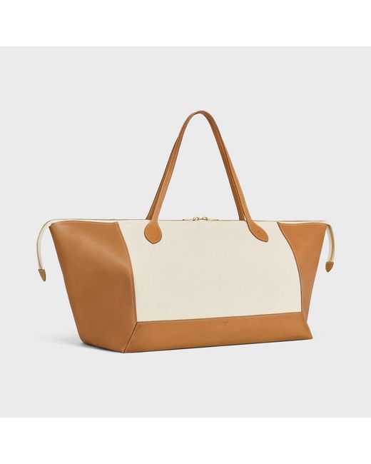 Céline White Cabas Frame East West