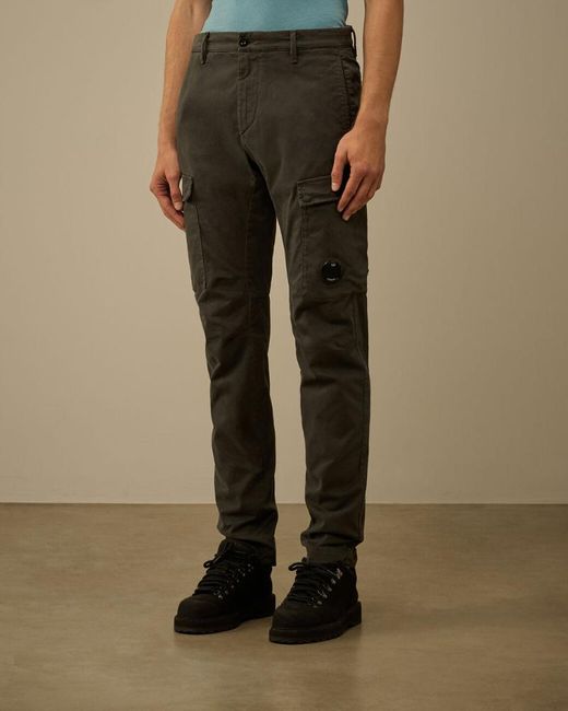 C P Company Gray Cargo-Pockets Trousers for men