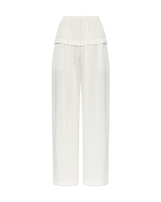 Alaïa White Wide-Leg Casual Trousers