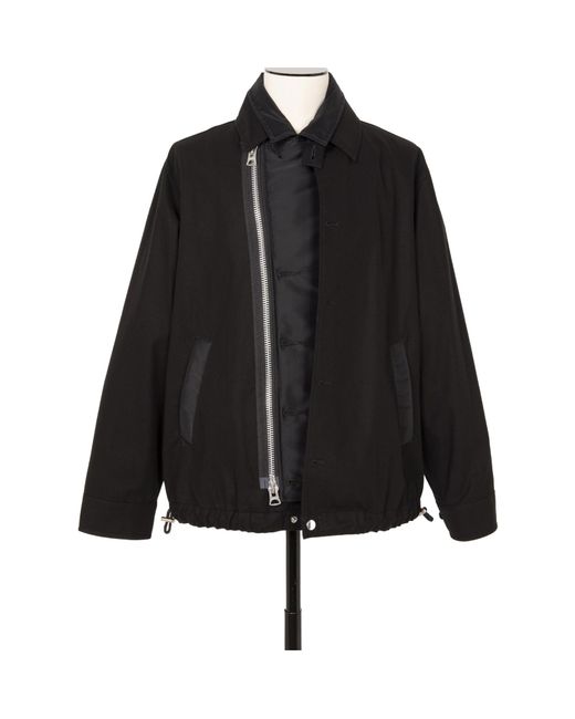 Sacai Black Long Sleeved Buttoned Layered Jacket for men