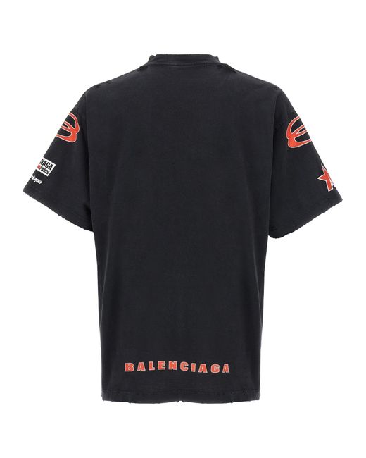 Balenciaga Black 'Sponsor Logos Oversize' T-Shirt for men