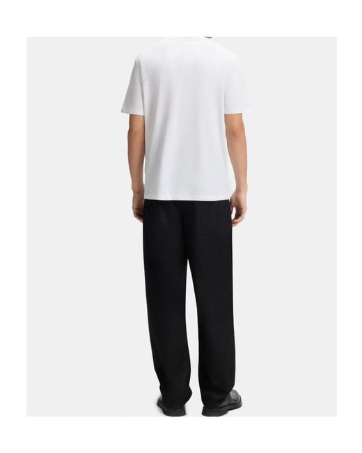 Boss White Logo Crew-Neck T-Shirt for men