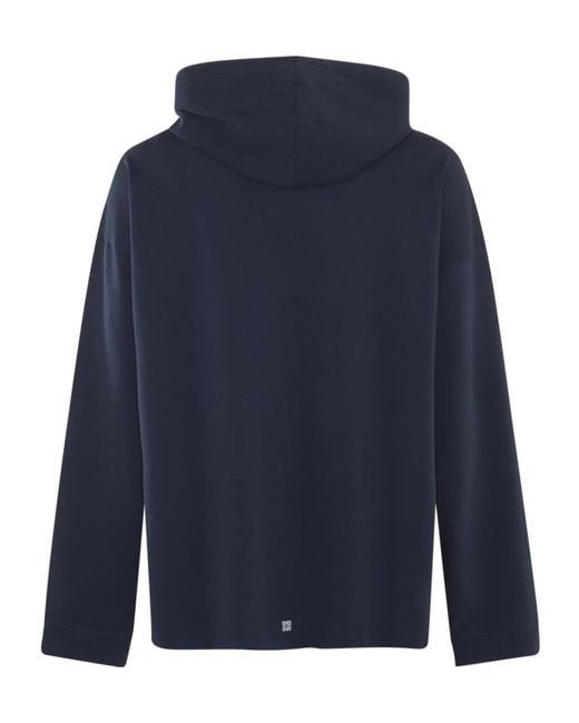 Givenchy Blue Lightning Printed Drawstring Hoodie for men