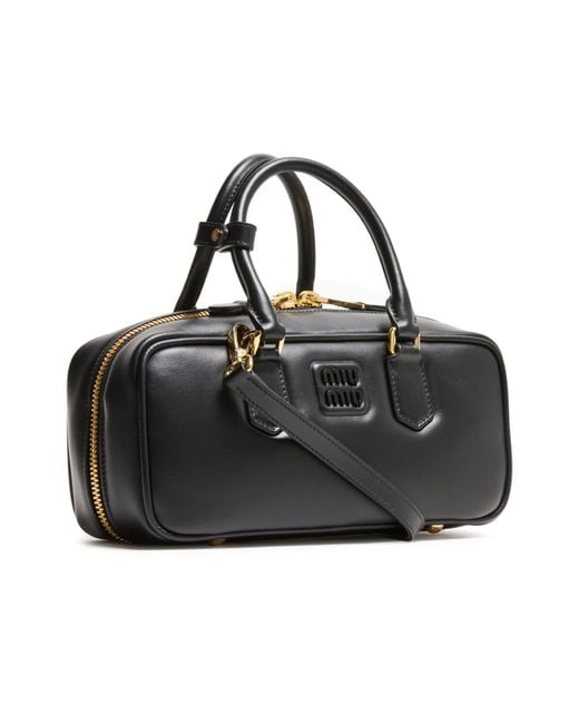 Miu Miu Black Arcadie Leather Handbag